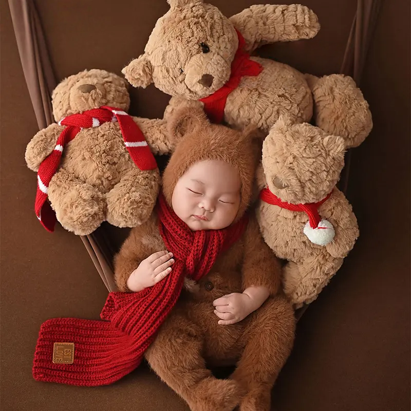 Christmas Brown Bears Set - Newborn Photography Props